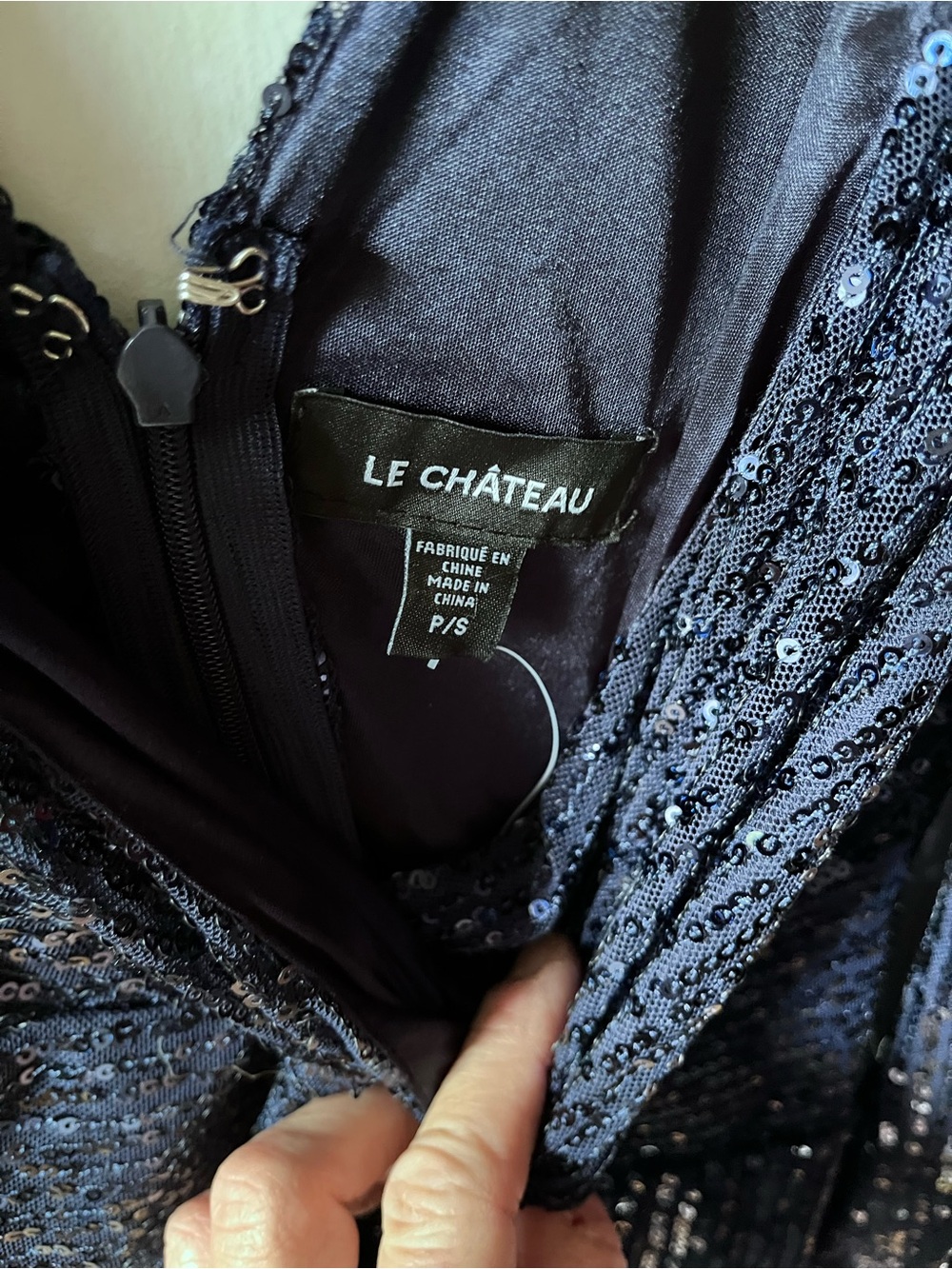 Le Chateau Sequinned Navy
Blue Cocktail Dress size Small - Picture 4 of 9